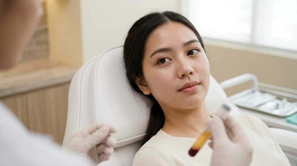 Kenali treatment PRP wajah, cara kerja plasma darah sendiri, potensi manfaat untuk tekstur kulit dan bekas jerawat, serta risiko dan proses perawatannya.