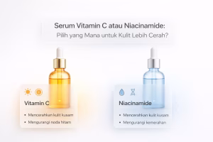serum vitamin C atau niacinamide, manfaat serum vitamin C, manfaat niacinamide skincare, pilih serum vitamin C niacinamide, cara pakai serum vitamin C, tips niacinamide kulit, kombinasi vitamin C niacinamide, serum brightening vitamin C, niacinamide kurangi minyak, Eva Mulia Clinic, perawatan wajah vitamin C, skincare niacinamide, antioksidan vitamin C, barrier kulit niacinamide, serum anti-aging