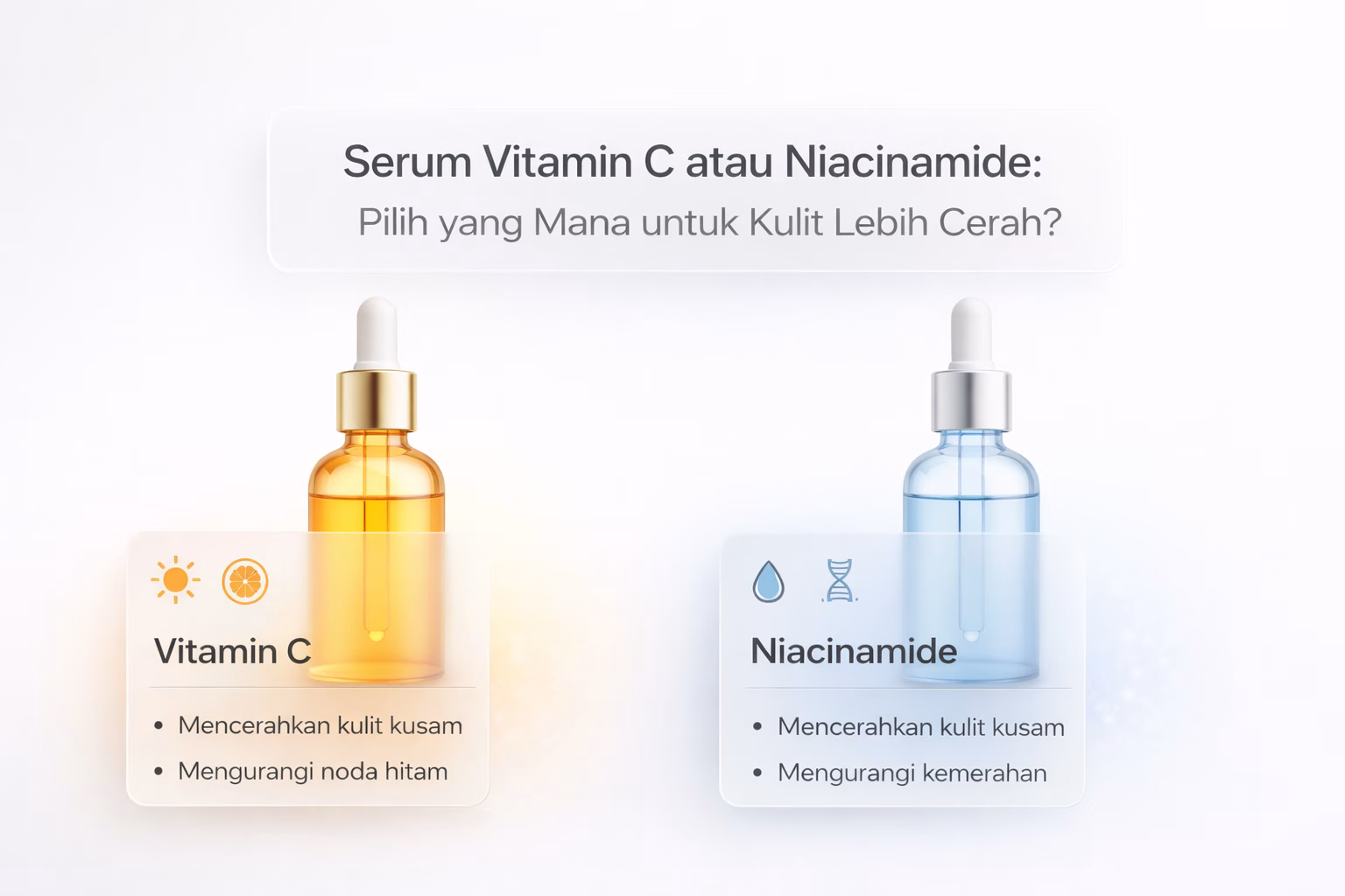 serum vitamin C atau niacinamide, manfaat serum vitamin C, manfaat niacinamide skincare, pilih serum vitamin C niacinamide, cara pakai serum vitamin C, tips niacinamide kulit, kombinasi vitamin C niacinamide, serum brightening vitamin C, niacinamide kurangi minyak, Eva Mulia Clinic, perawatan wajah vitamin C, skincare niacinamide, antioksidan vitamin C, barrier kulit niacinamide, serum anti-aging